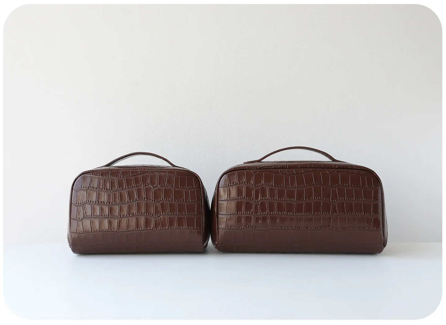 Waschtasche aus echtem Leder mit Krokodilstruktur, großes Fassungsvermögen, Reise-Kosmetik- und Toilettenartikel-Organizer, Damentasche, Make-up-Tasche, Luxustasche – Detail 16