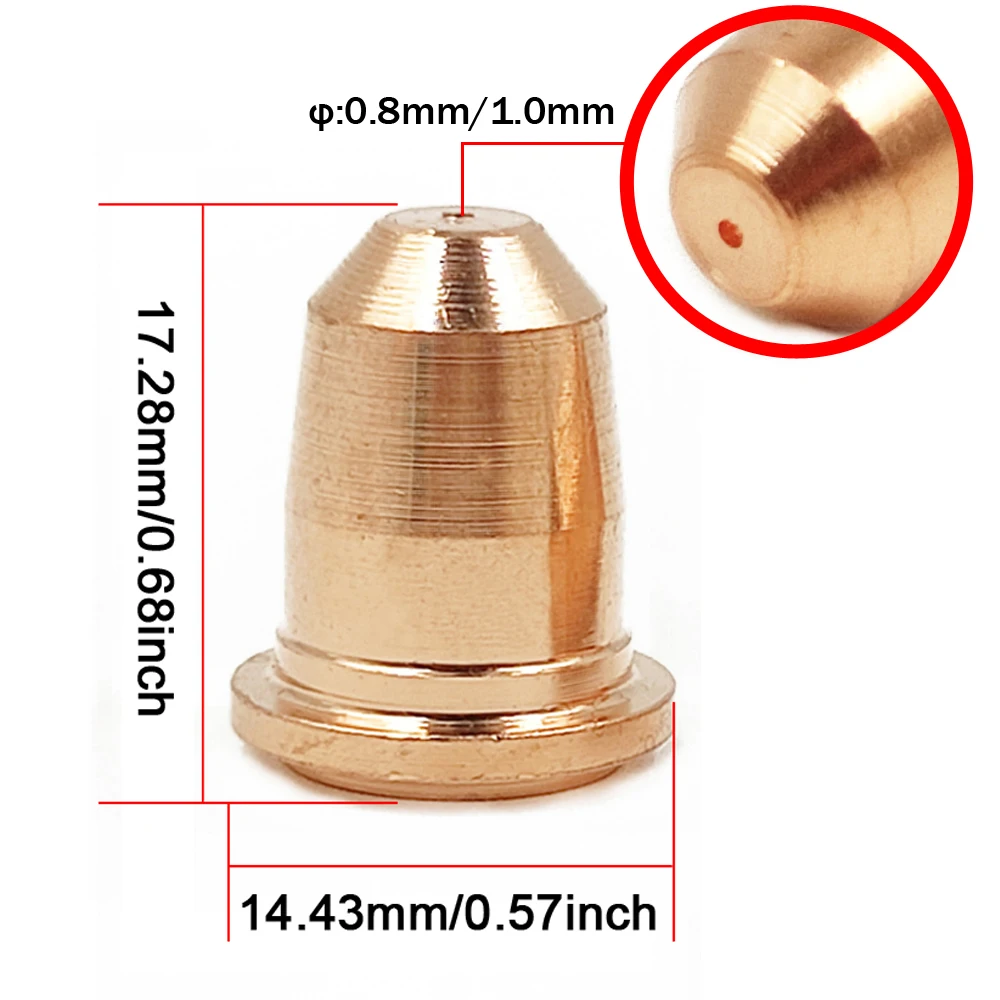 20Pcs S45 PT60 IPT-60 PT40 IPT-40 PR0110 Electrodes PD0116 0.8mm/1.0mm Nozzle Tips for Trafimet Plasma Torch Consumbles