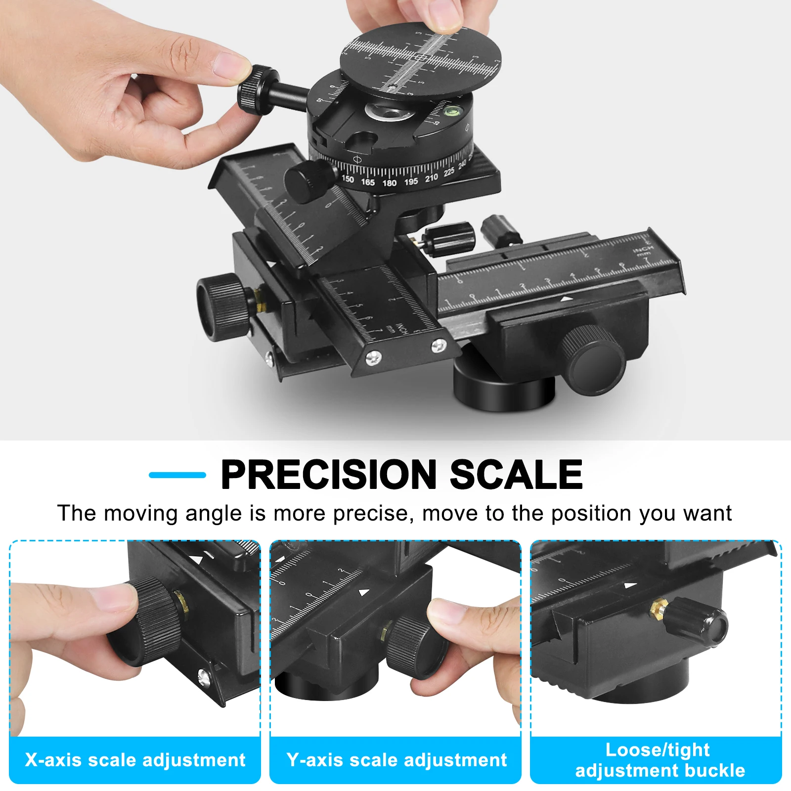 NEWACALOX Magnetic Macro Microscope Workbench with 4-Way Macro Focusing Focus Rail Slider Microscope Base Soldering Third Hand