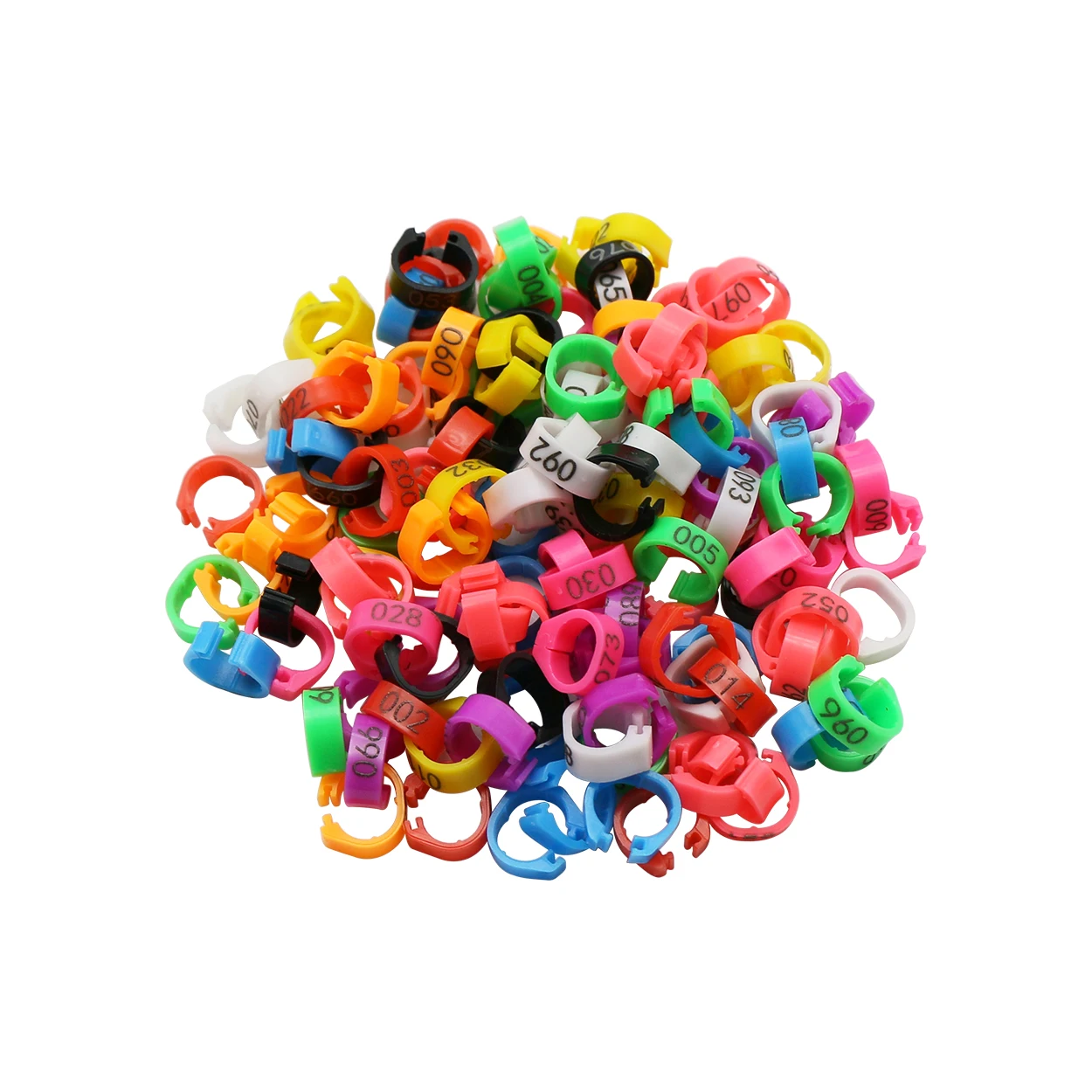 100 Pcs Inner Diameter 8mm Pigeon Leg Ring Poultry Dove Bird Parrot Clip Rings Snap-on Foot Ring Pigeon Supplies Number (01-100)