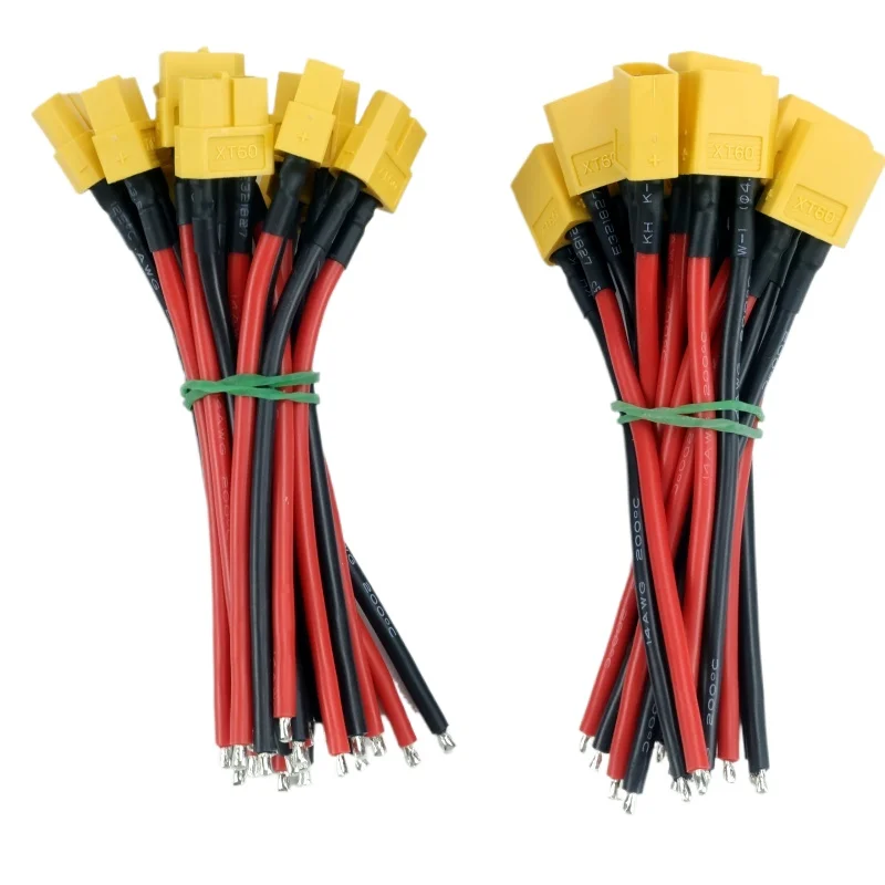 4 قطعة/9 قطعة XT60 ذكر/أنثى التوصيل موصل البطارية 14AWG 10 سنتيمتر مع أسلاك السيليكون المرنة RC بطارية ليثيوم أجزاء المحرك DIY بها بنفسك