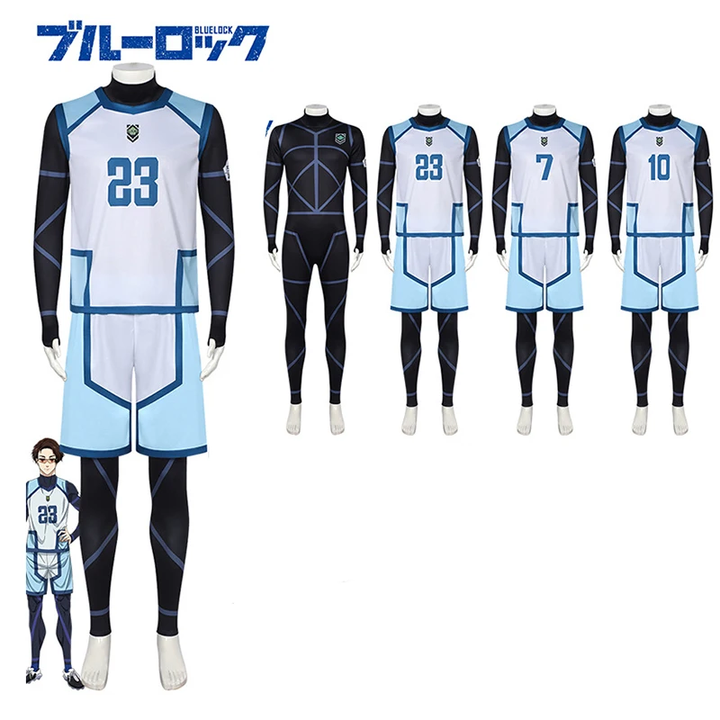 Anime Yukimiya Kenyuu Cosplay Costume Blue Lock Cosplay Sports Suit Men Jumpsuit Tops Shorts Set Sportswear Shirt