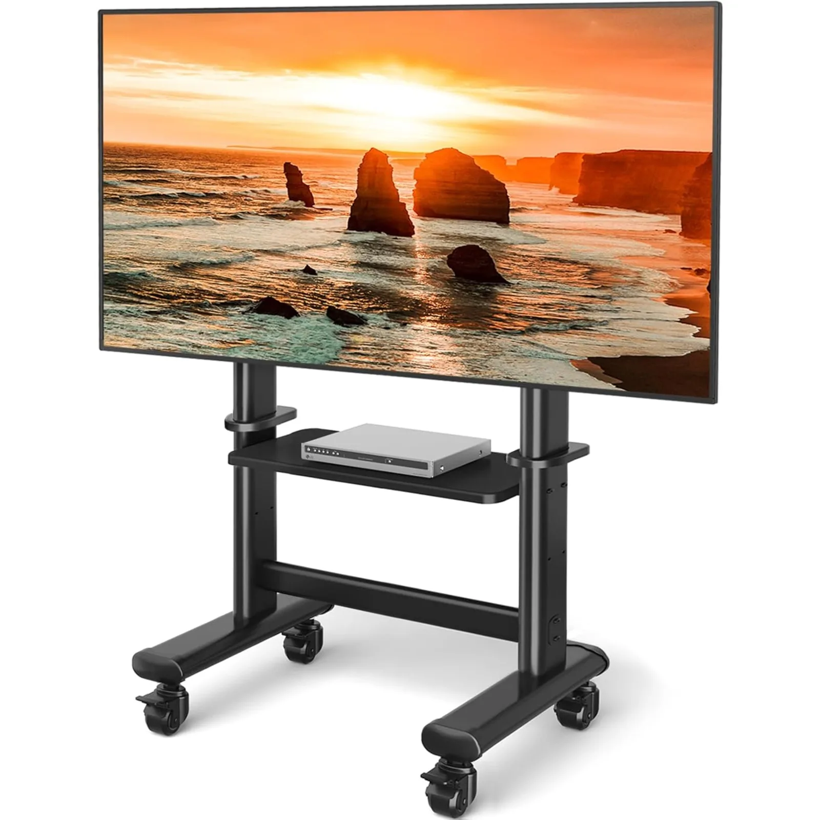 

US Mobile TV Cart Rolling TV Stand with Wheels for 55-100 Inch LCD LED Flat Curved Screens up to 250 lbs, Max