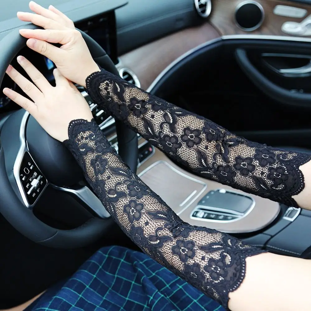 Sommer-Spitzenärmel mit Fingerlöchern, Fingerlose Handschuhe, Fahrradhandschuhe