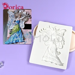 Butterfly Goddess Relief Silicone Mold Sugarcraft Chocolate Fondant Cake Mould DIY Resin Clay Model Home Decorating Tools Baking