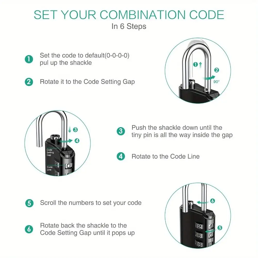 

Weatherproof Protection Digit Combination Lock Rustproof Waterproof 4 Digit Password Lock Heavy Duty Dormitory Cabinet Lock