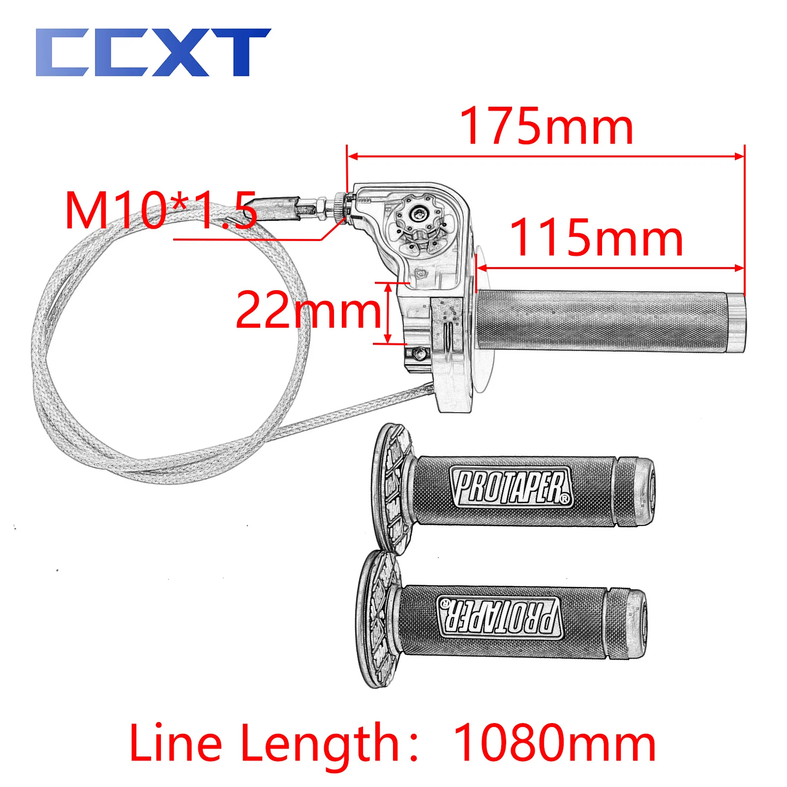 Motorcycle CNC Adjustable Throttle Grip 22mm M10*1.5 Quick Twister Handle Grip Throttle Cable For KTM Honda Yamaha Kawasaki Etc