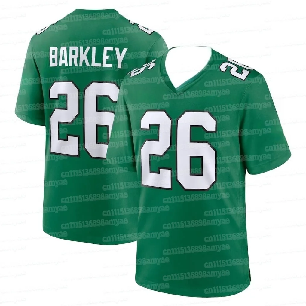 # 26 Barkley American-Football-Trikot V-Ausschnitt Kurzarm-Sportoberteil Fan-Uniform Schnelltrocknend Atmungsaktives T-Shirt Familien-Match – Detail 4