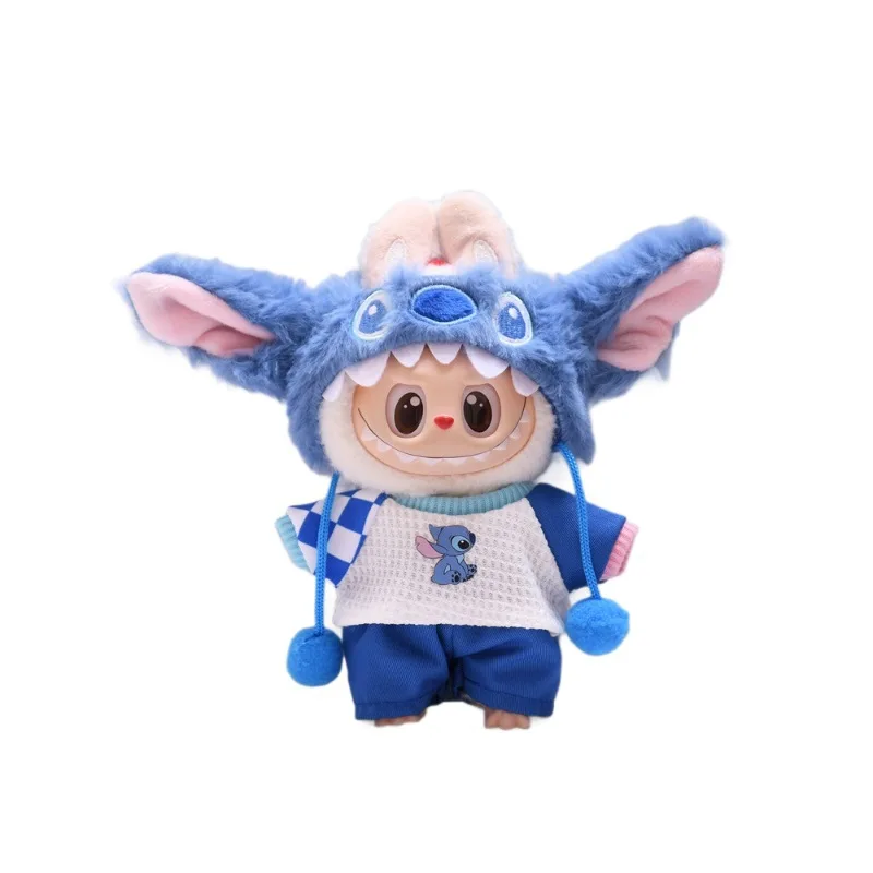 Ropa para muñecas Kawaii Stitch, ropa para muñecas de peluche de 15-17Cm, conjunto de sombrero, repuesto de muñeca, accesorios para muñecas de dibujos animados, ropa para mascotas