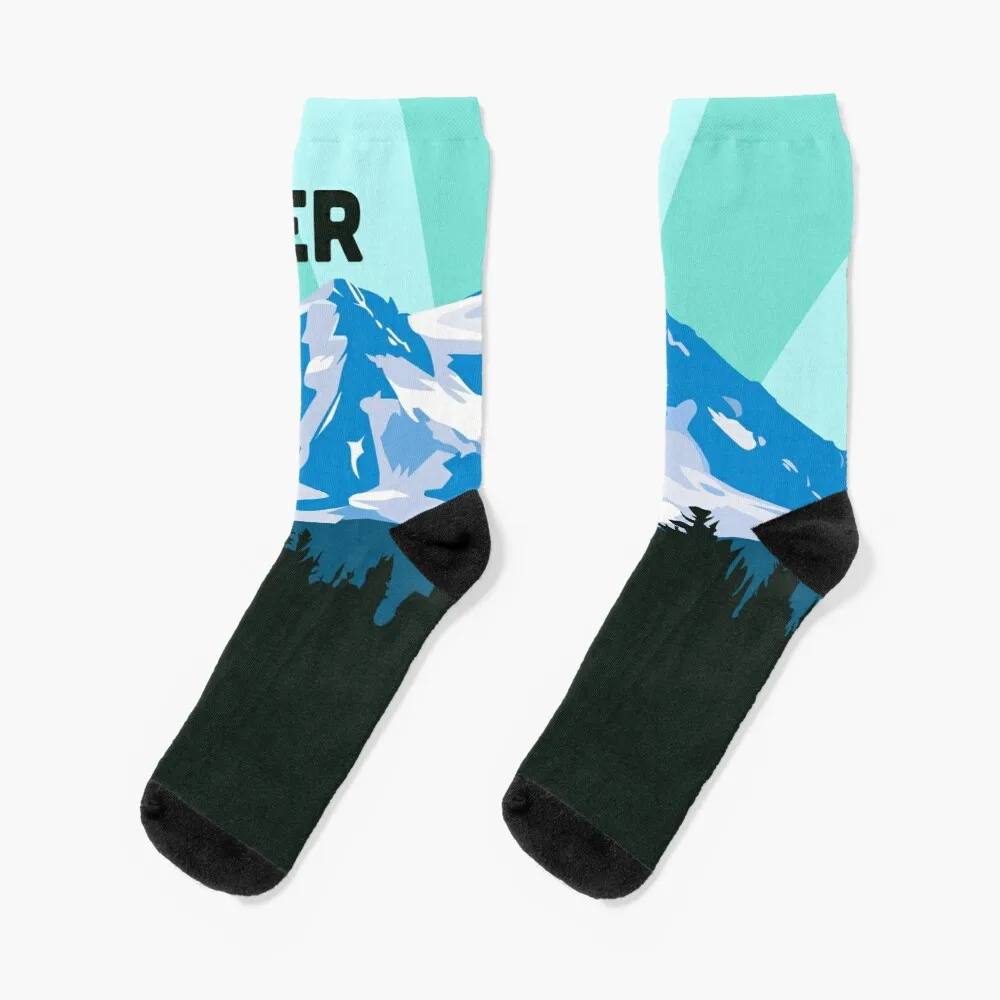 

Mount Rainier Seattle PostcardSocks Men'S Sock Gift For Man Sheer Socks Men