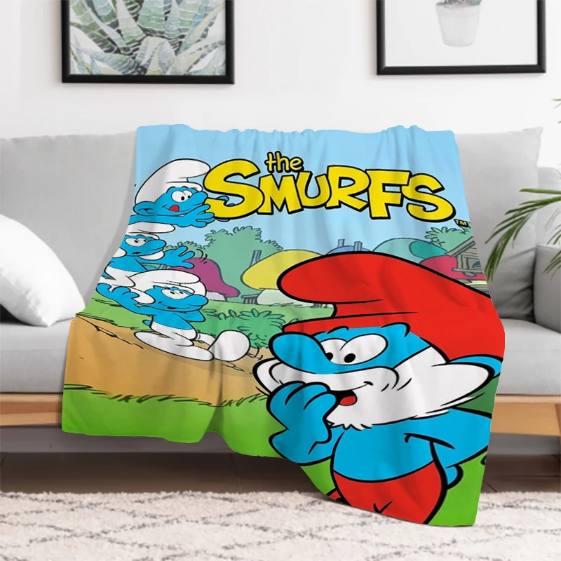 Smurfs Children's Blanket Sofa Quilt Throws for Lounge Plead Cover Catnap Plaid Blankets Downy King Lid Throwing Knee Bed Throw