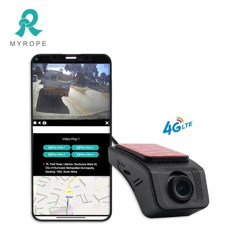 Видеокамера высшего качества 4G Dash Cam DVR для автомобильного GPS-слежения на базе SIM-карты