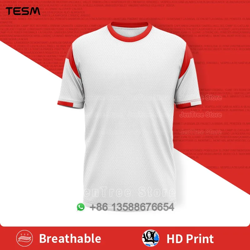 Men Retro Jersey T-Shirt Women Sports Top Children Casual Short-Sleeved T-Shirt High-Definition Printing Breathable Shirt