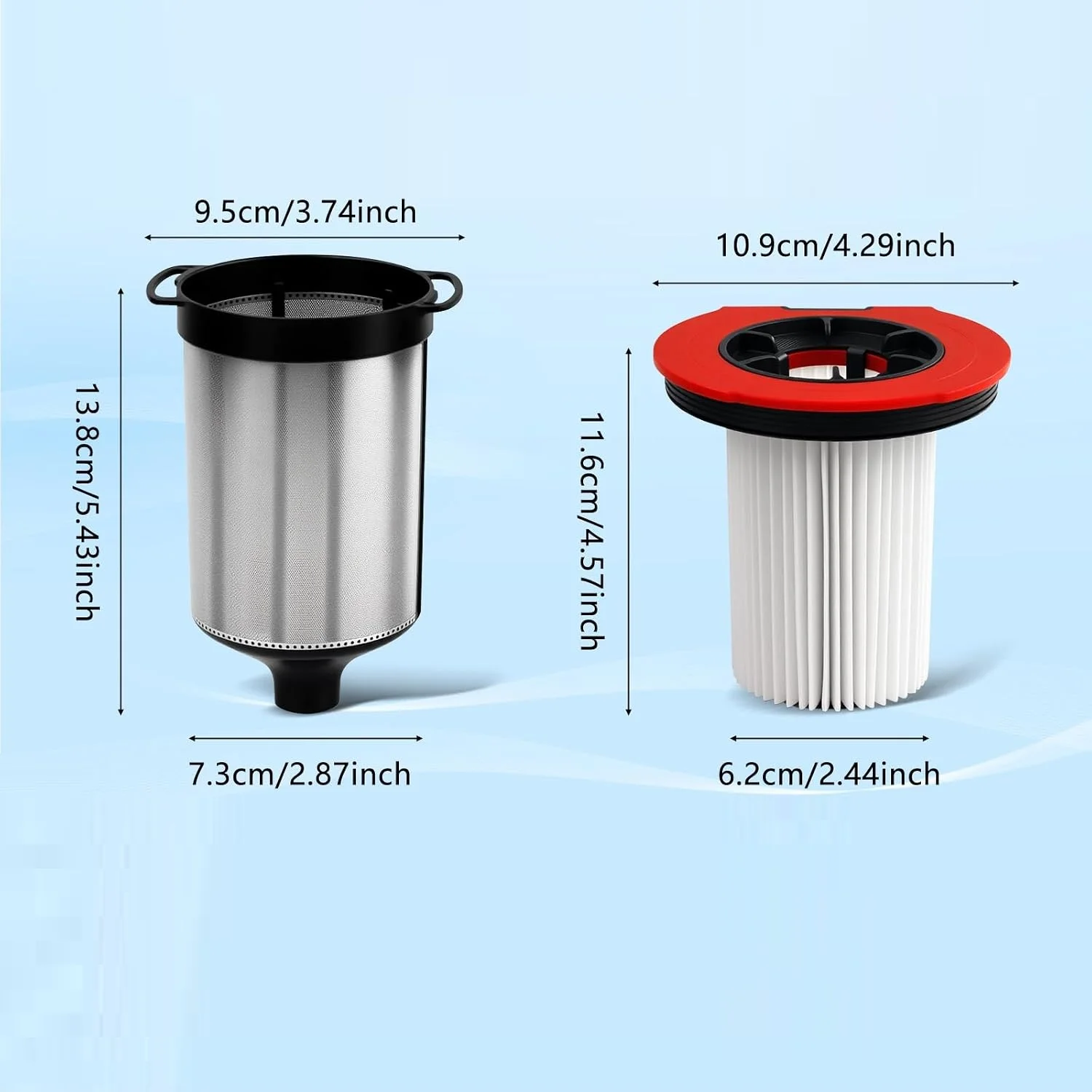 12049774 Filter for Bosch Unlimited 10 / Unlimited 9 Cordless Handheld Vacuum Cleaner BKS1041RHF, BTS1042WAC, BKS1051POW