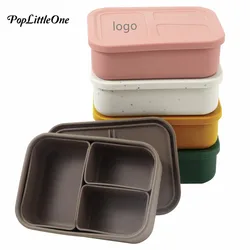 Customized Baby Silicone Feeding Bowl Lunch Box With Lid Leak-Proof Food Container Detachable Dishes Plate Microwave Tableware