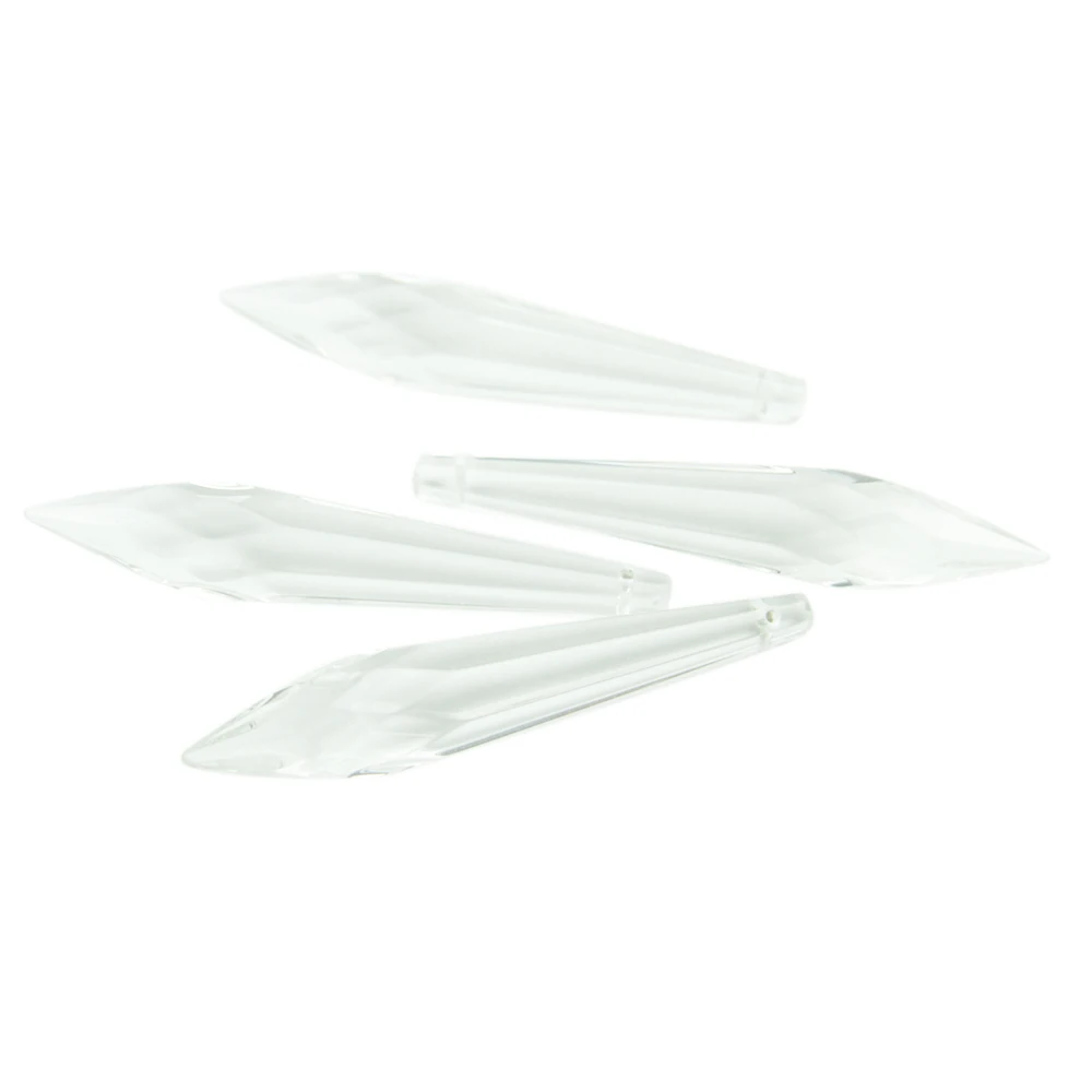 38mm-100mm Clear Transparent Crystals Icicle Multifaceted Chandelier Parts Glass Drop Pendant Prism Ornament