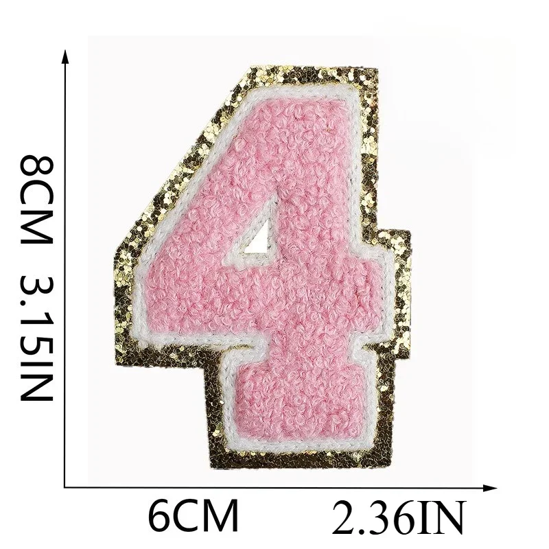 Numeri rosa 0-9 Ricamo Panno Adesivo Borsa Patch Adesivo Vestiti
