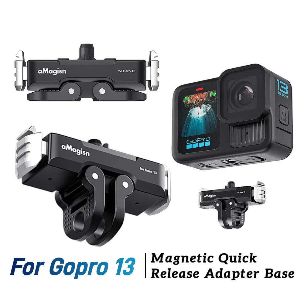 

Magnetic Quick Release Adapter Base for Gopro 13 2-Prong Mount Claw and 1/4 Screw Point Tripod Adapter Mount for Gopro 13