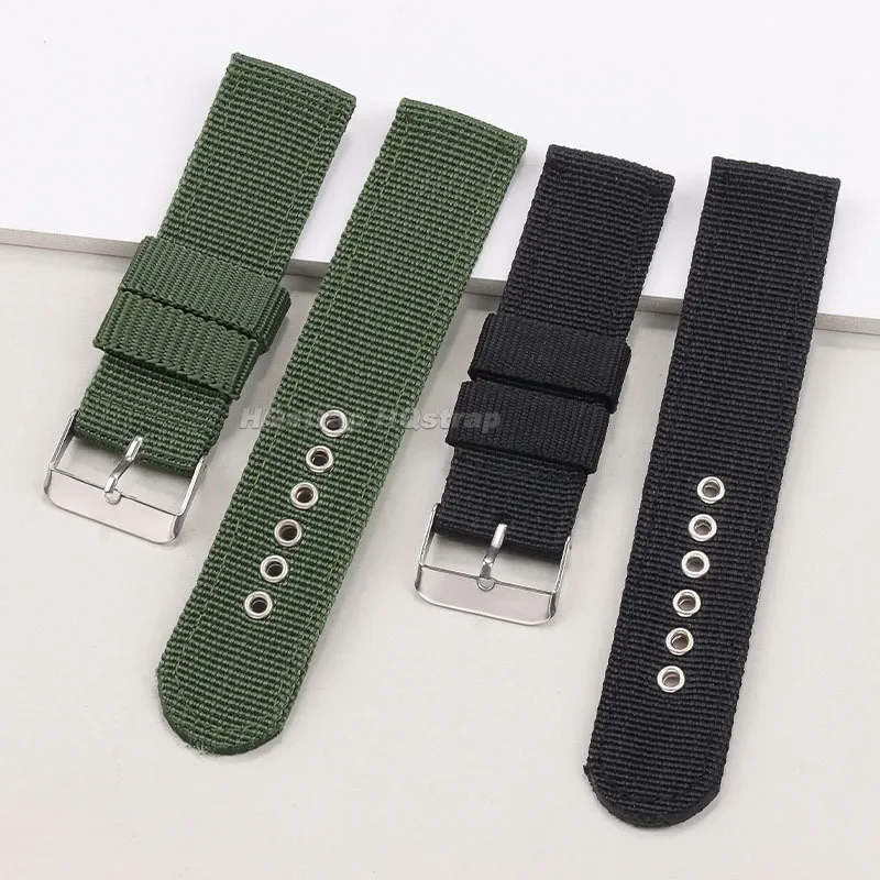세이코 캔버스 밴드 용 16mm 18mm 20mm 22mm 24mm 나일론 스트랩 오메가 유니버설 팔찌 용 군용 스포츠 편안한 손목 밴드