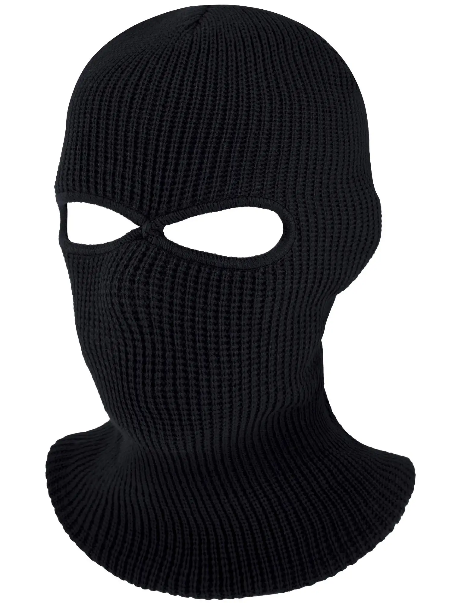 

2-Hole Knitted Full Face Cover Cap Ski Neck Gaiter Winter Balaclava Warm Knit Beanie for Outdoor Sports Funny Party Riding Hat