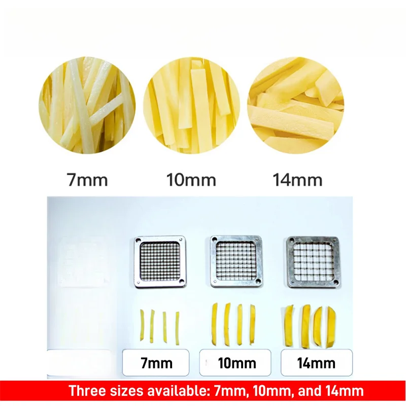 Electric Potato Chip Cutter Stainless Steel Duty French Fry Cutter Machine With 7/10/14mm For Kitchen For Commercial