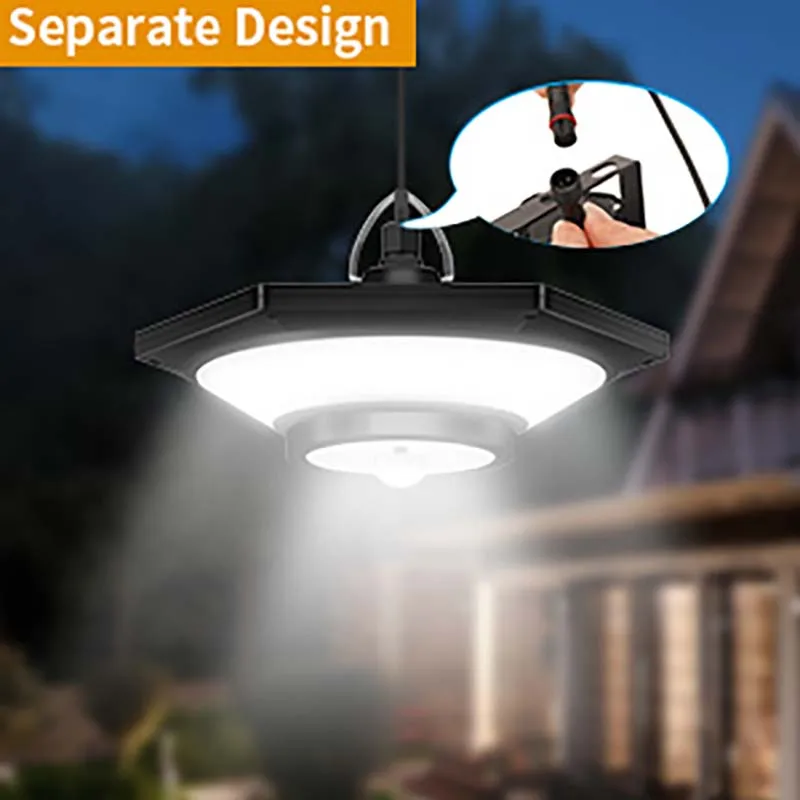 Imagem -03 - Impermeável Led Solar Shed Light Lâmpada Pingente para Garagem Jardim Quintal Iluminação Interior Exterior 2700k 4500k 6500k 4000lm 228