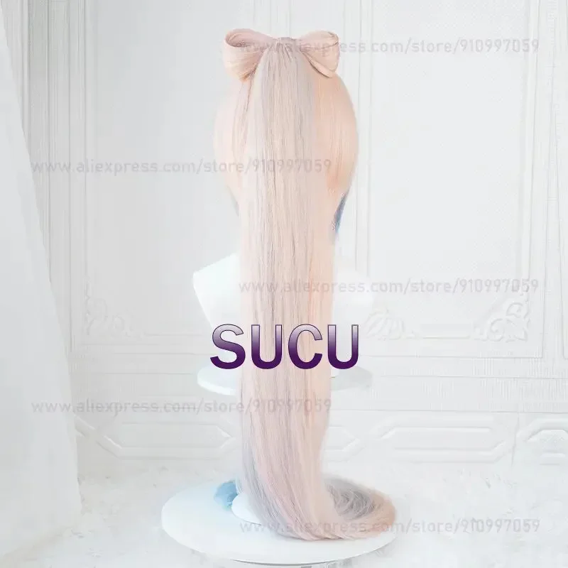 qq28Game Genshin Impact Kokomi Cosplay Wig Anime120cm Long Gradient Mixed Color Wigs Heat Resistant Synthetic Hair - view 4