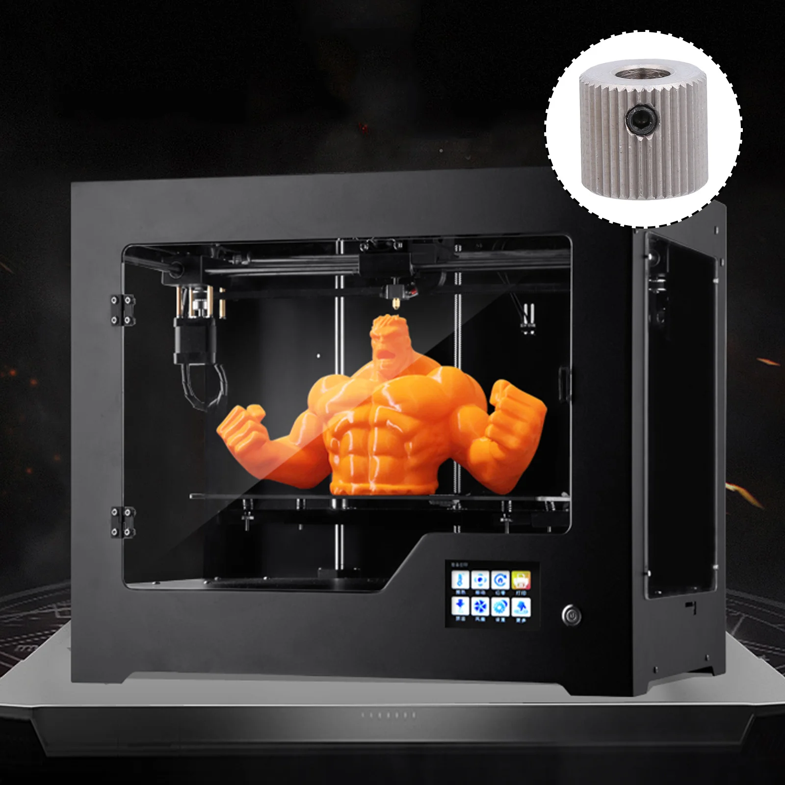 4 Pcs Connector Feed Wheel Track 40 Teeth Drive Gear Accessories 3D Printer Extruder