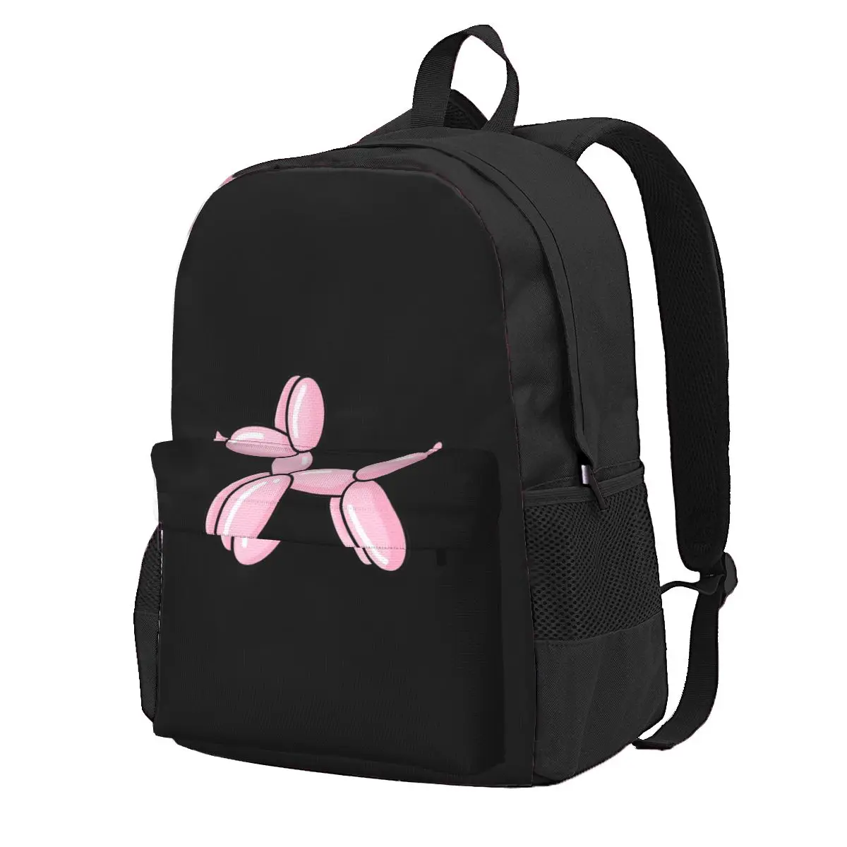 Balloon Dog Pink Student Backpack School Bag Hiking Travel Daypack for Boys Girls Fashion Bookbag Shoulder Bags
