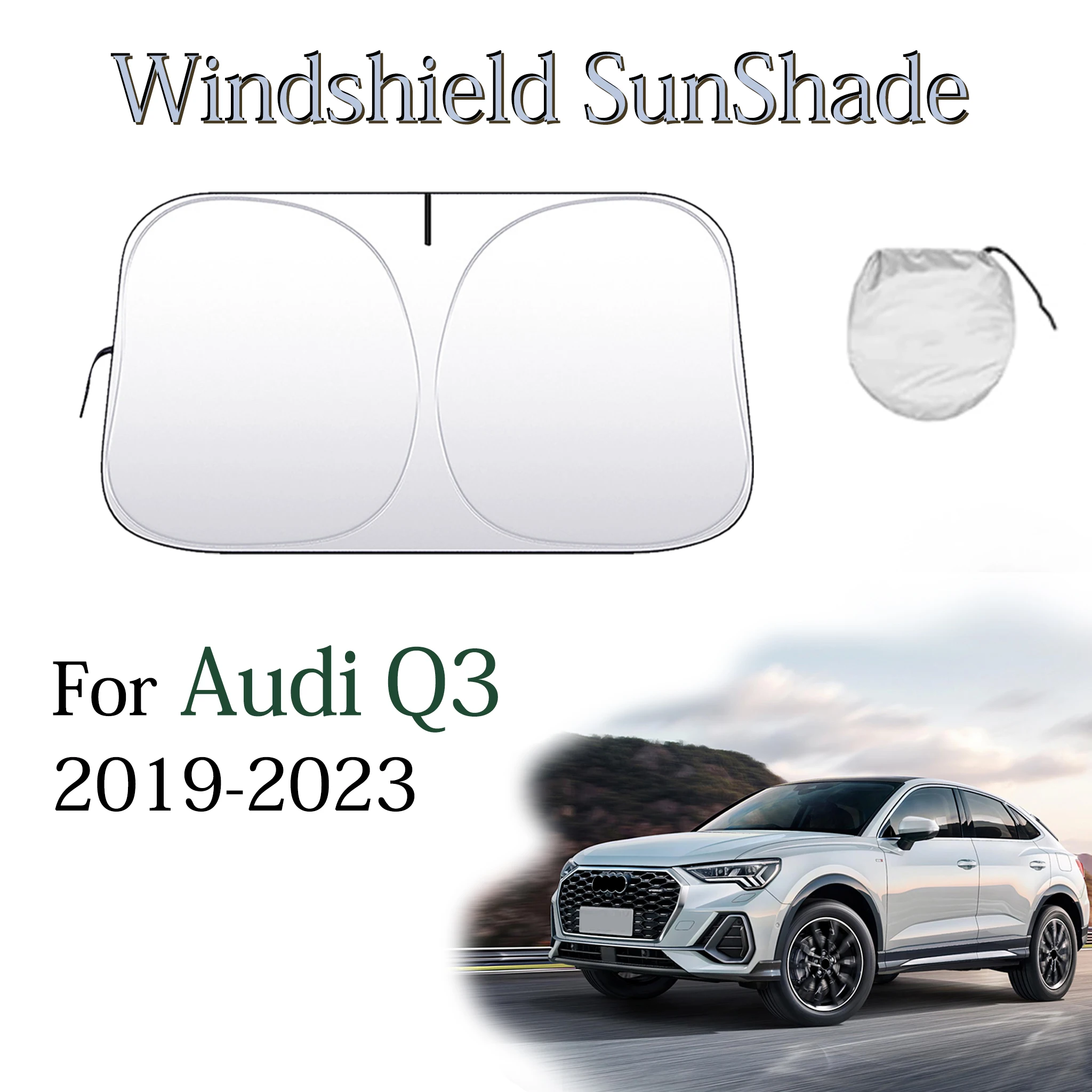 

Car Windshield Sunshade Foldable Space-Saver Sun Shade Lightproof Protect Privacy Anti-UV Auto Accessories For Audi Q3 2019-2023