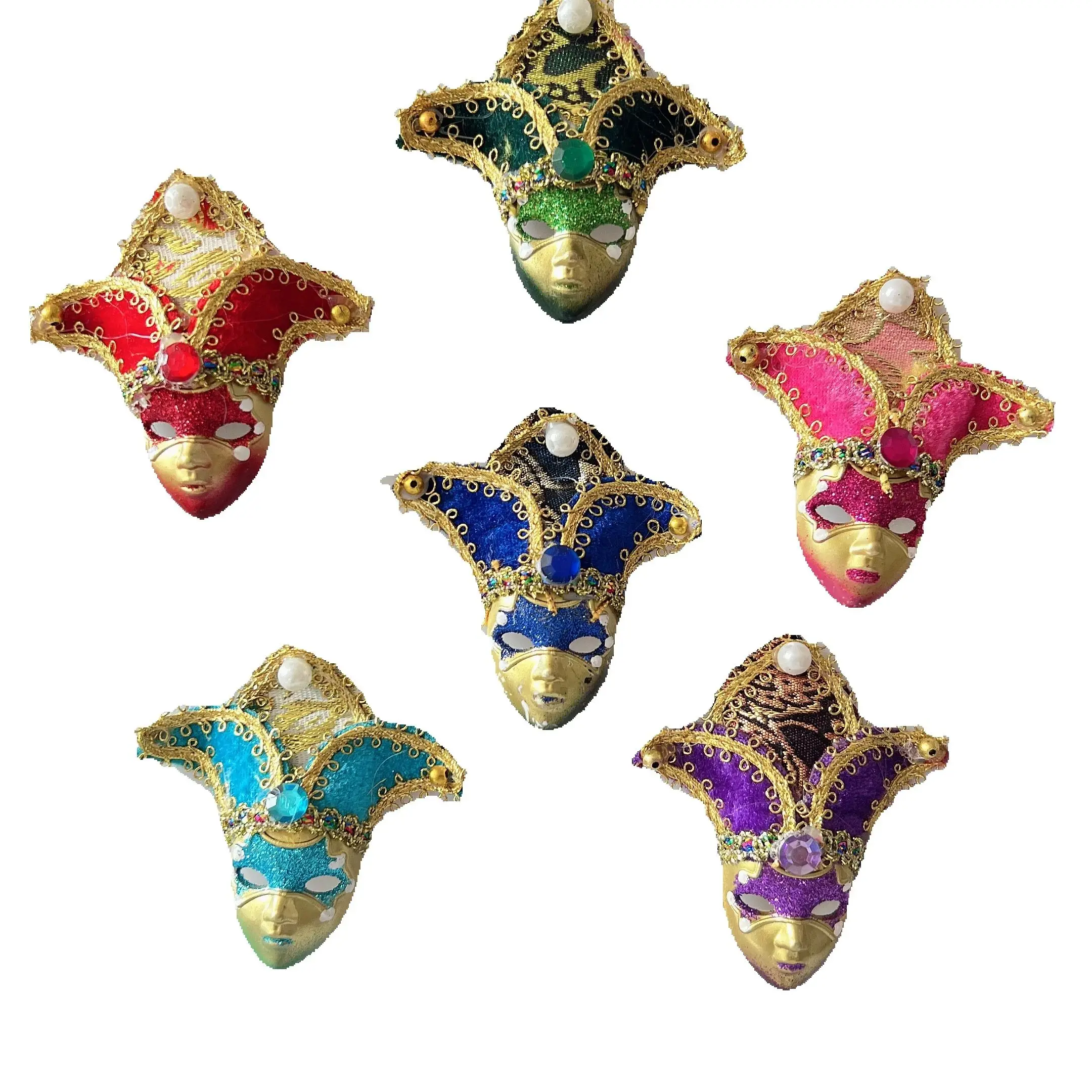 6 Pcs Fridge Magnet Souvenirs Venetian Mask Ornaments Home Decoration Kids Gifts Art Collection Feather Masks