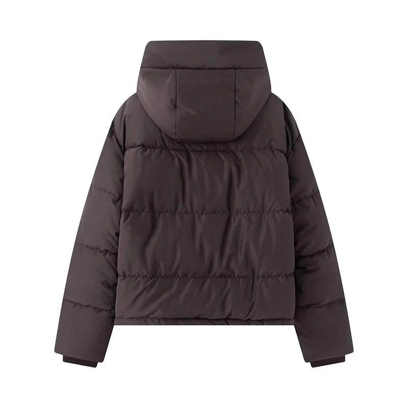 Abrigo de mujer 2025 invierno nuevo estilo Color sólido manga larga impermeable y resistente al viento chaqueta cálida con capucha elegante y elegante