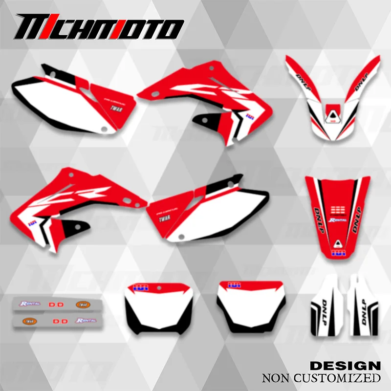 MCHMFG For HONDA CR125 CR250 CR 125 CR 250 2002-2012 Full Graphics Decals Stickers Kits Custom Number Name Custom Stickers