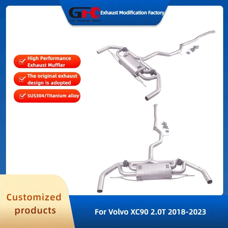 

GFC SUS304 Catback Valvetronic глушитель для Volvo XC90 2.0T 2018-2023, высокопроизводительная выхлопная система, автомобильные аксессуары