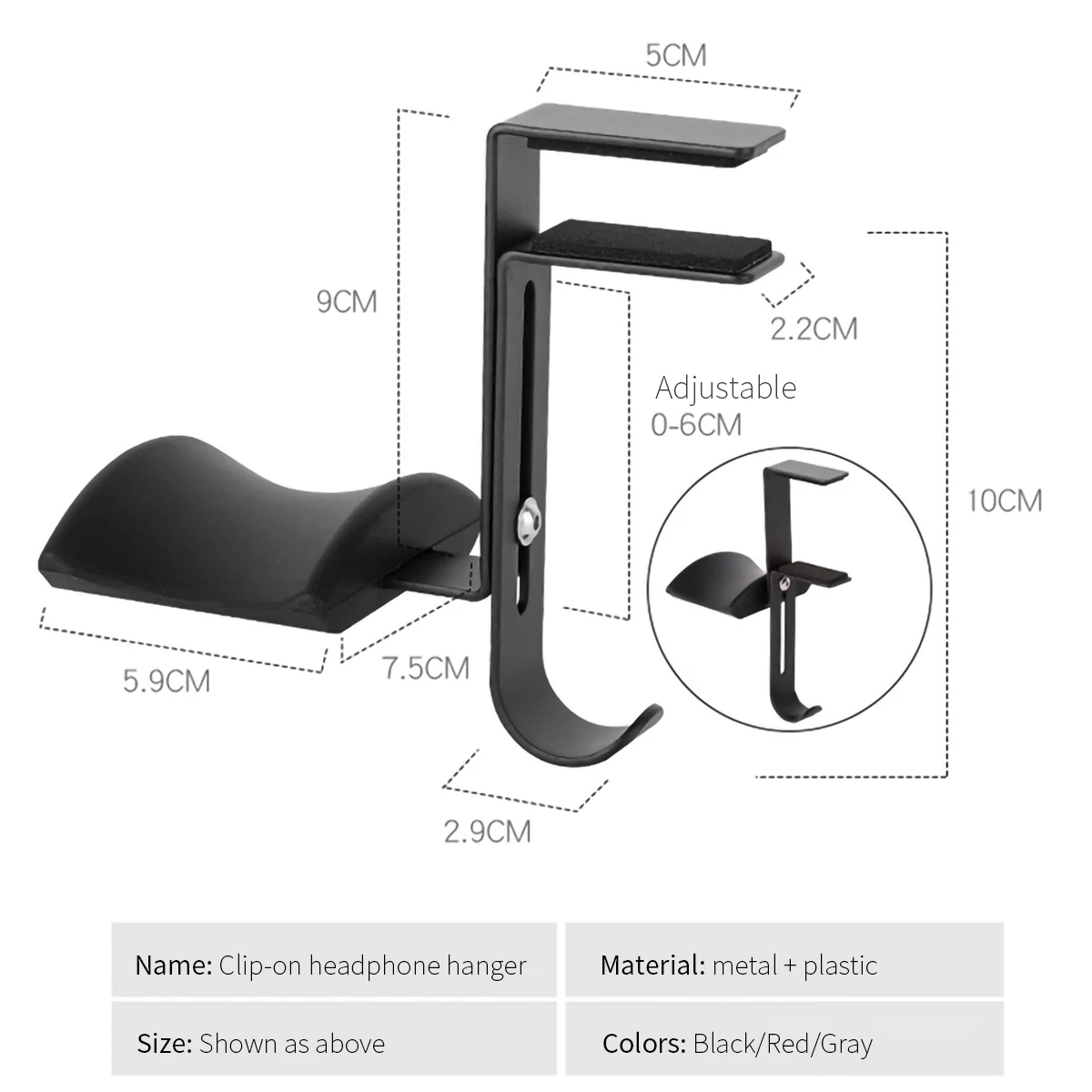 Metal Gamepad Hanger Headphone Stand Earphones Holder Headset School Bag Bookcase Desktop Display Hook Bracket