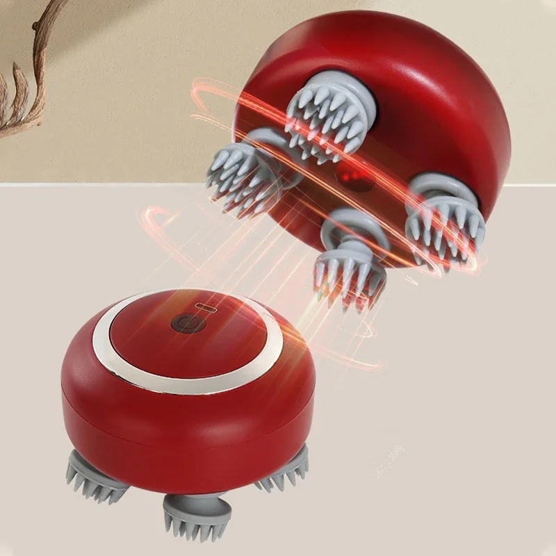 Head Massager with Adjustable Speed for Scalp Massage Red Light for Hair Care Soft Silicone for Deep Kneading of the Head Hat