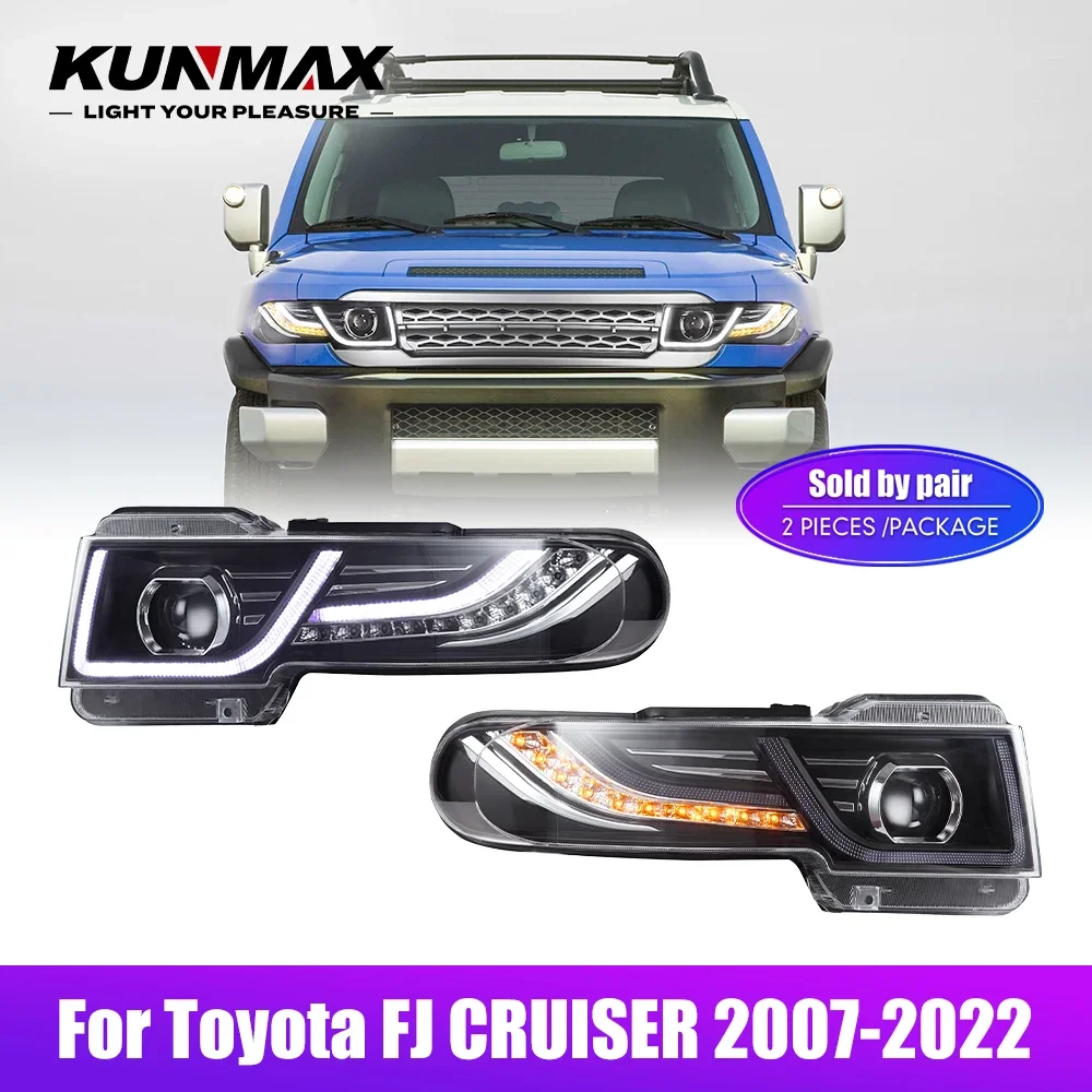 2PCs Car Styling Head Lamp for Toyota FJ CRUISER 2007-2022 LED Headlight Daytime Running Lights Signal Lamps Auto Accessories