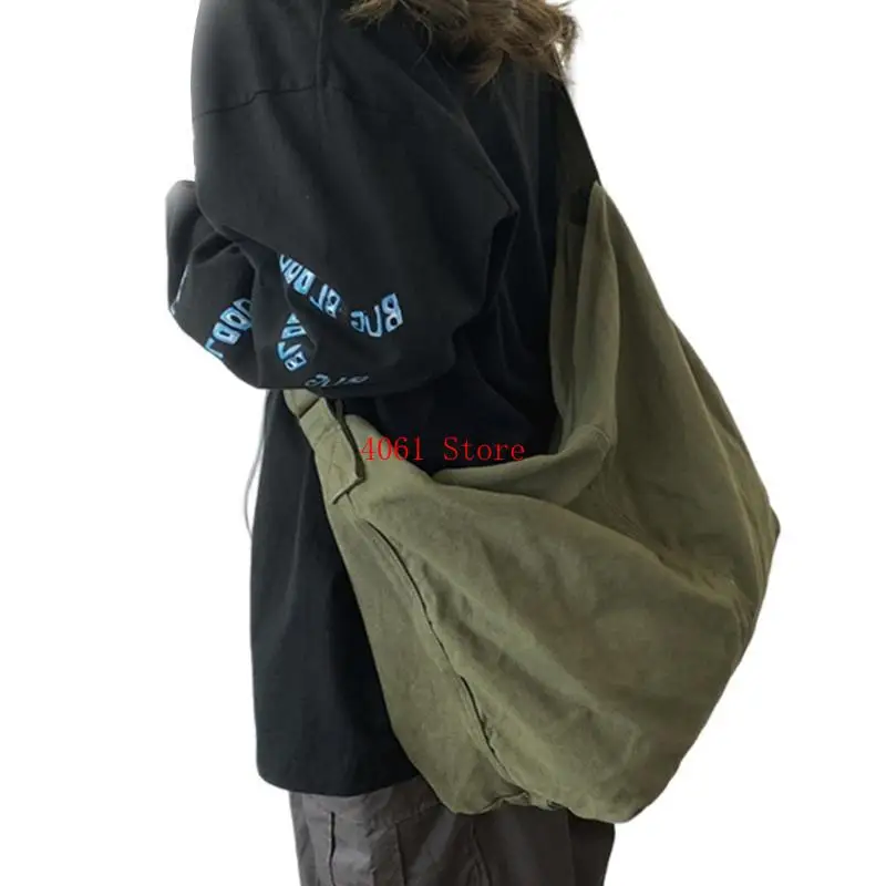 

Large Capacity Student Canvas Shoulder Bag Fashion Simple Crossbody Bag