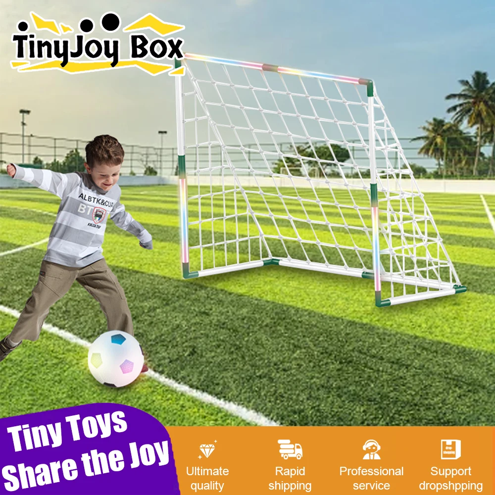

Portable Soccer Goals for Backyard Foldable with Light Mobile Training Football Net for Kid Soccer Goal Indoor Outdoor Boy Sport