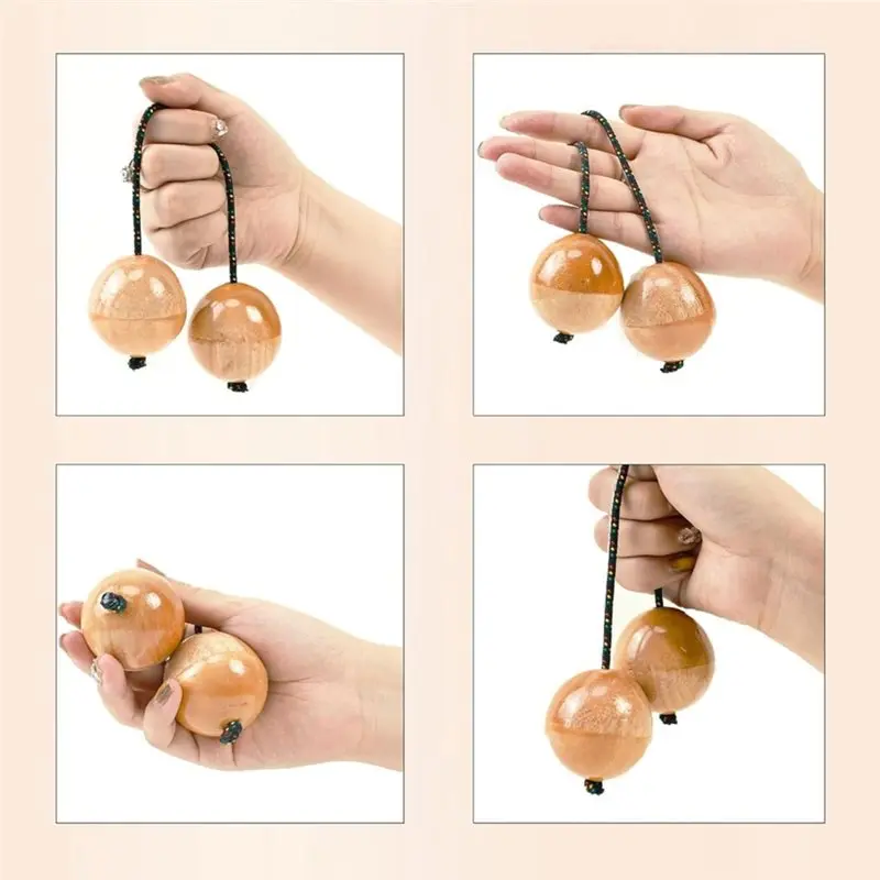 ABKV-Wooden Hand-Painted Kashaka Shaker Adjustable Length African Shakers African Asalato Shaker Rhythmic Balls B