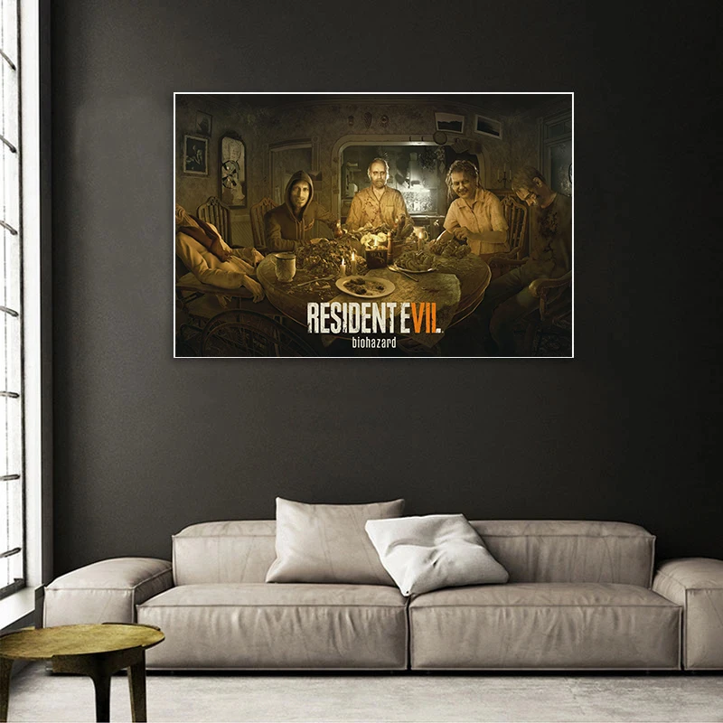 Classic Hot Video Game Resident-Evil 2 4 6 7 Gift Vintage Poster and Prints Canvas Painting Wall Art Pictures Home Room Decor