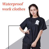Pet Dog Grooming Work Clothes Waterproof Tops Pet Groomer Uniforms Pants Short Sleeve Apron Anti Hair Smock Pet Hospital Gown 