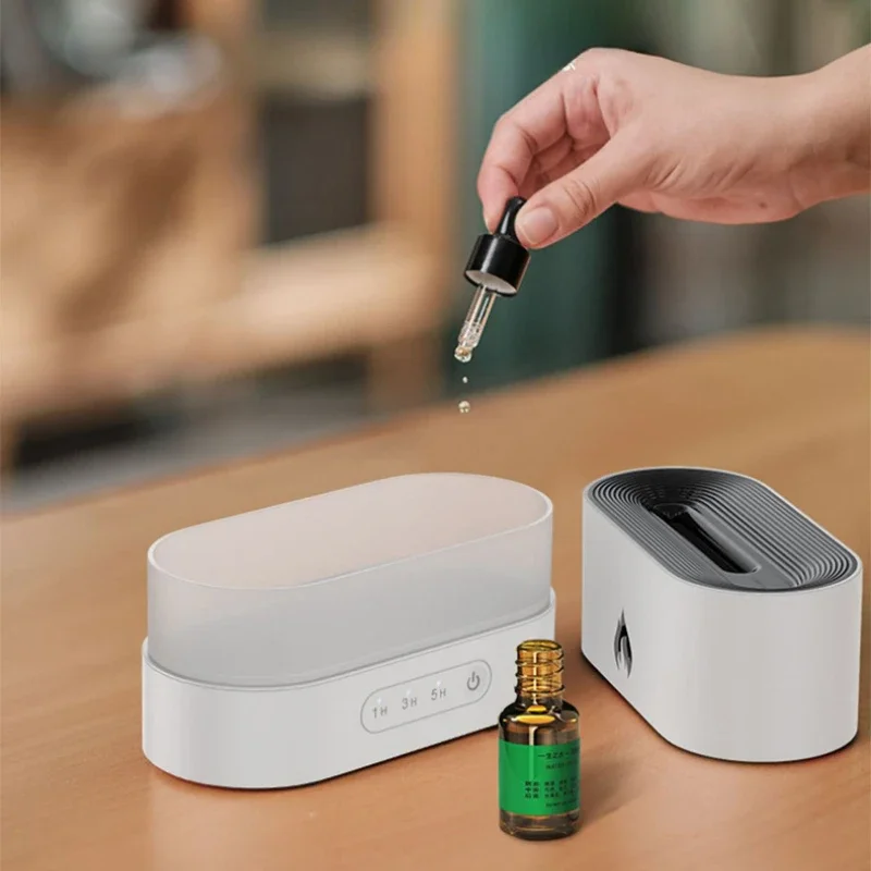 3D Flame Fragrance Diffuser Home Aromatherapy Machine USB Office Desktop Ultrasonic Air Humidifier Silent Essential Oil Diffuser