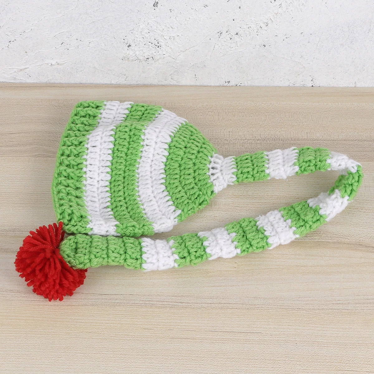 

Christmas Knit Hat Baby Warm Beanie Santa Elf Hat Long Tail Pom Pom Kids Green Soft Comfortable Children Beanie Hats