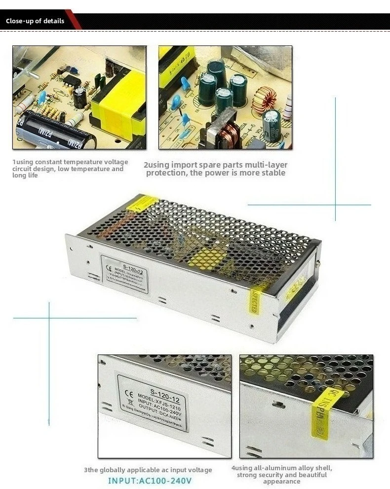 1PCS 12V 10A Switching Power Supply Monitoring Regulated Power Supply 12V Transformer Centralized Power Supply 120W