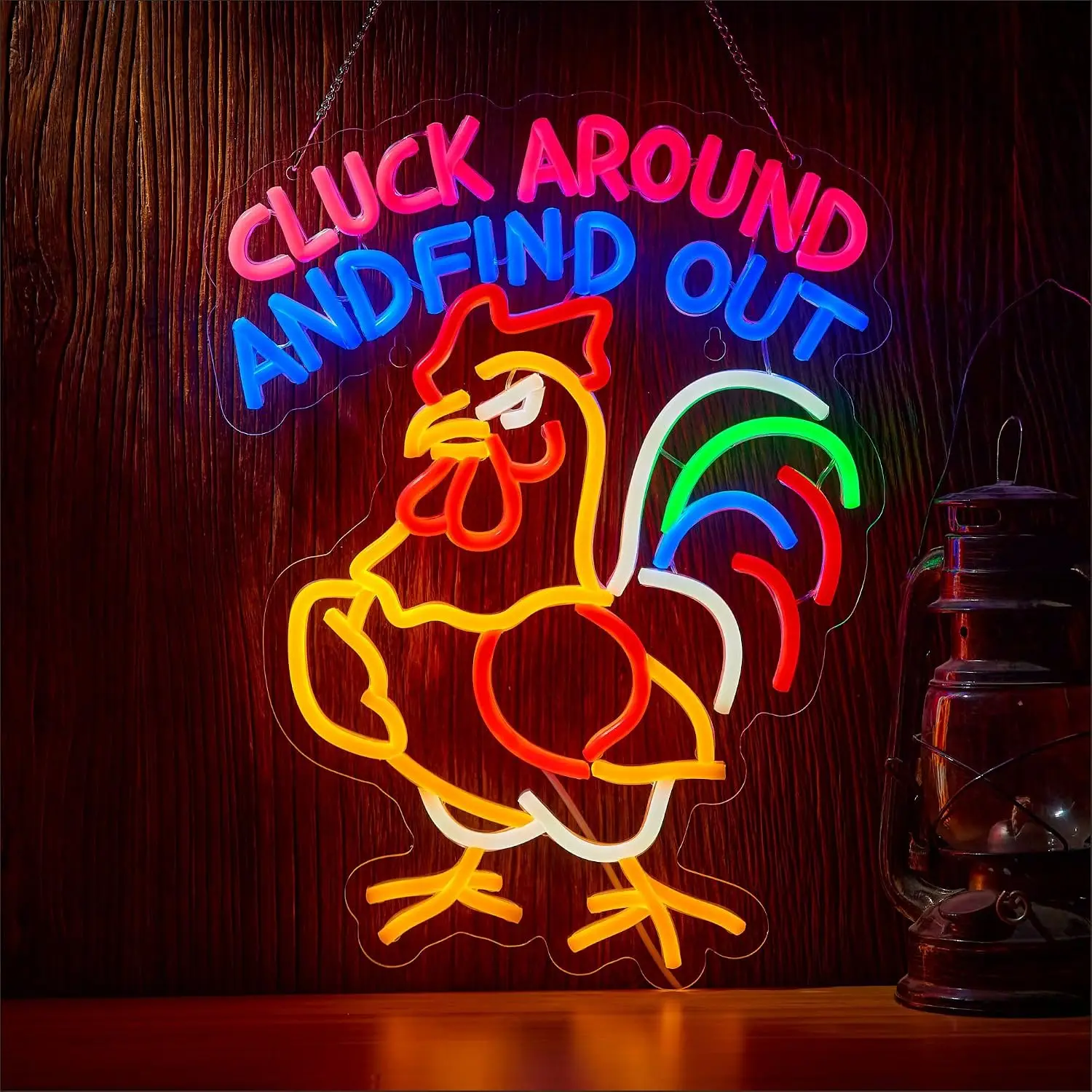 Rooster LED Neon Sign USB Wall Light Funny Farm Atmosphere Lamp Man Cave Garage Bar Farmhouse Basement Wall Decor Gift