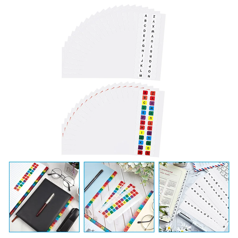 

Page Markers Alphabet Plastic Self-Adhesive Notebook Alphabetical Colored Sticky For Office School Flags Page