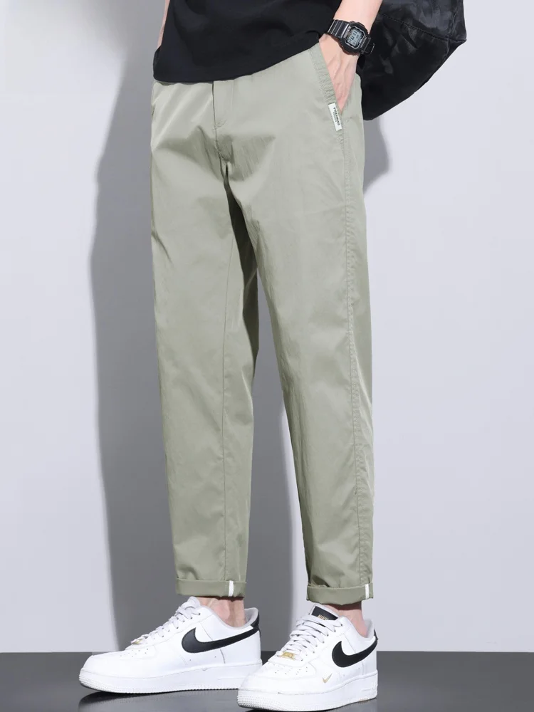 

Мужские повседневные брюки: летние, тонкие, свободные, прямого кроя, быстросохнущие, универсальные, струящиеся, модные, в городском стиле