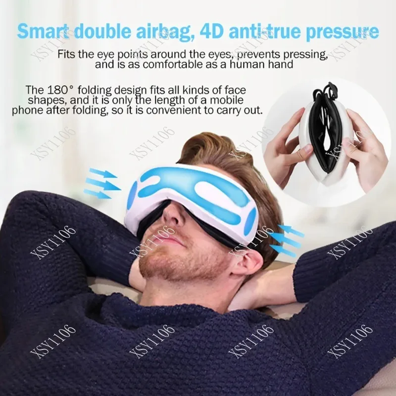 Airbag Compress Eye Massager - 6D Smart Bluetooth Music Vibration Care for Fatigue Pouch Relaxation