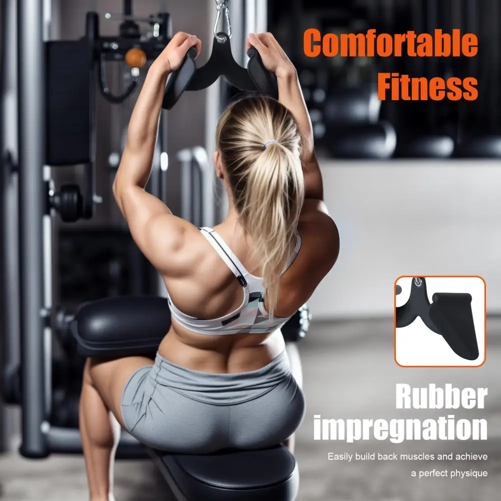 5 Pieces/Set Pull Down Attachment, Back Strength Training Handle, Lat Pull Down Machine Rubber Handle, Press Down Fitness Bar